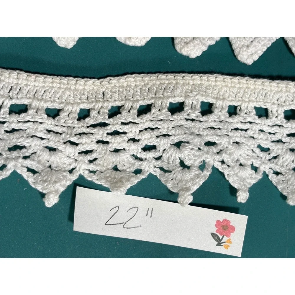Vintage White Crochet Lace Trim Lot 6pc Heart Satin Ribbon Junk‎ Journal Sewing